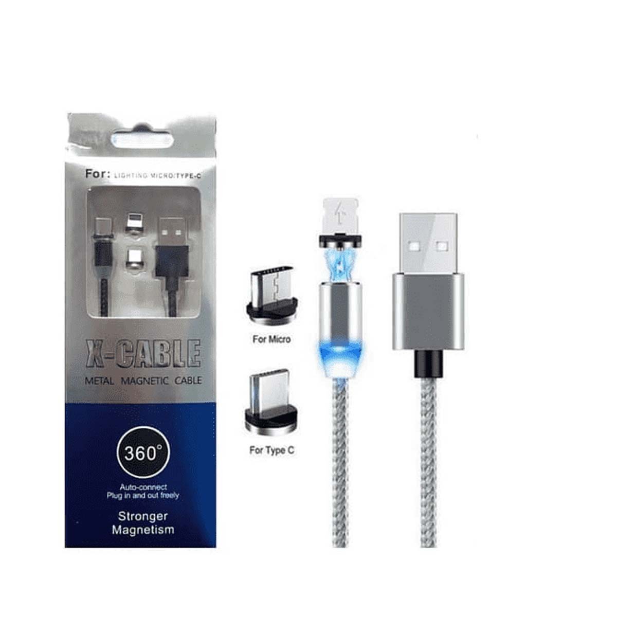 x-cable metal magnetic cable fast charging micro usb cable type-c magnet charger-iphone